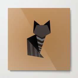 Little Black Cat Metal Print | Kitten, Whimsical, Grey, Cat, Gray, Digital, Stein, Lea, Minimalist, Barn 