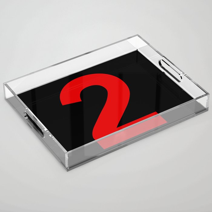 Number 2 (Red & Black) Acrylic Tray
