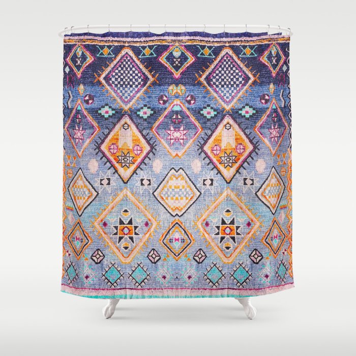 N217 - Hippie Bohemian Ocean Colours Oriental Moroccan Style Shower Curtain