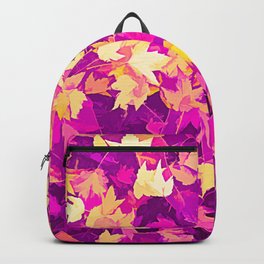 Autumn Leaves (pink & yellow) Backpack | Colour, Decor, Abstract, Yellow, Season, Colorful, Cheerful, Fall, Decorative, Autumn 