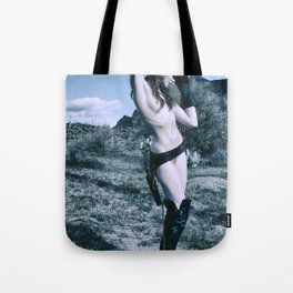2957 Cowgirl Cate Six Shooter Domme - Cowboy Ranch Classic Editorial Fashion Erotica Tote Bag