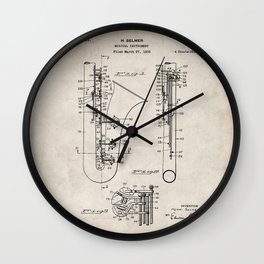 Selmer Saxophone Patent - Saxophone Art - Antique Wall Clock