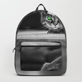 Amazing Fantastic Glowing Green Cat Eyes Ultra HD Backpack