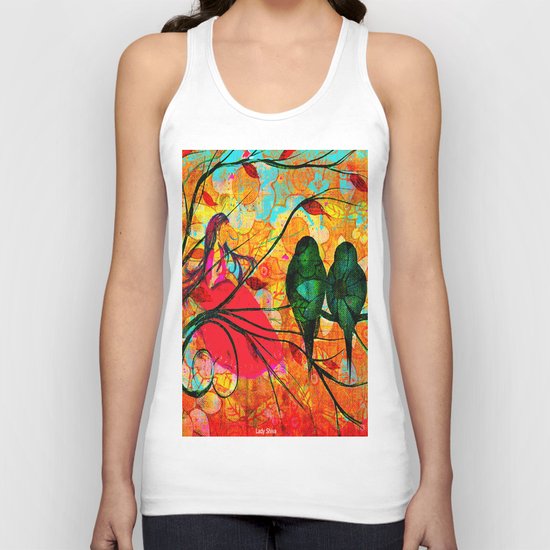 " O free birds, proud, charming, pure, without troubles." Unisex Tank Top