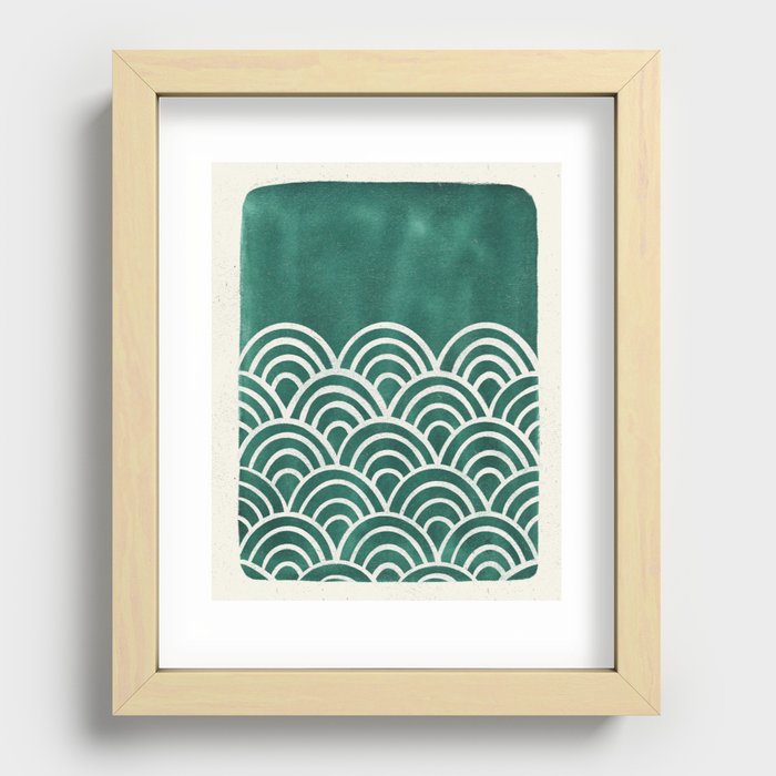 Scallop Waves - Teal Recessed Framed Print