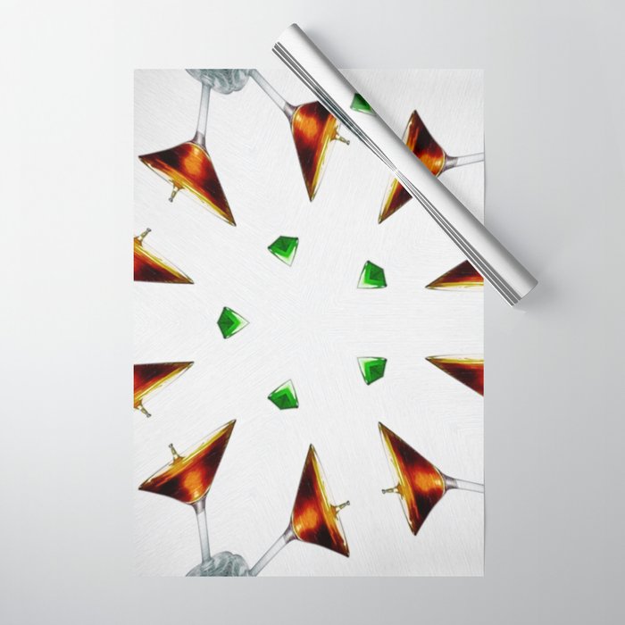 Orange mimosa cocktails and martini aperitifs alcoholic beverages mixed drinks wine glass motif on the rocks portrait painting Wrapping Paper