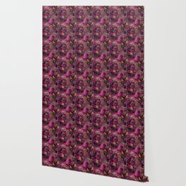 Burgundy Floral Pattern Wallpaper