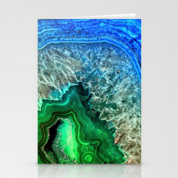 Turquoise Green Agate Mineral Gemstone Stationery Cards