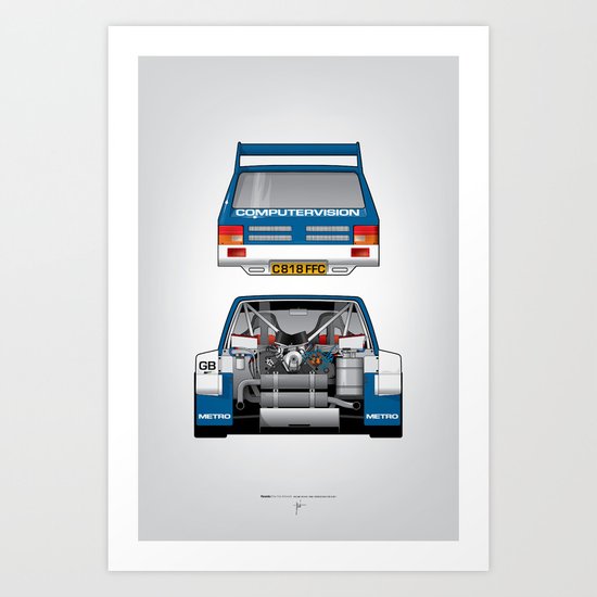 Outline Series N.º7, MG Metro 6R4, 1986 Art Print
