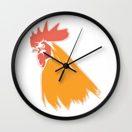 Rooster Cock Head Feather Chicken Bird Gift Wall Clock