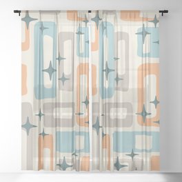 Mid Century Modern Geometric Abstract 189 Sheer Curtain