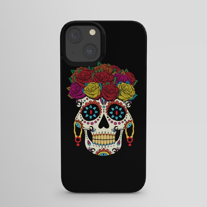 Halloween Flower Sugar Skull Muertos Day Of Dead iPhone Case