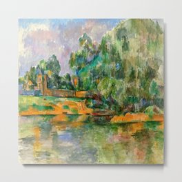  Paul Cezanne Banks of the Seine at Médan Metal Print | Stilllife, Picasso, Cubism, Matisse, Banksoftheseine, Mastery, Kandinsky, Impressionism, Cezanne, Painting 