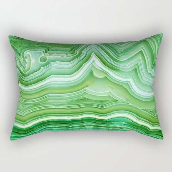 Agate crystal green Rectangular Pillow