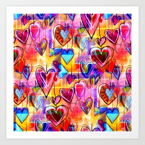 Spring Hearts Art Print