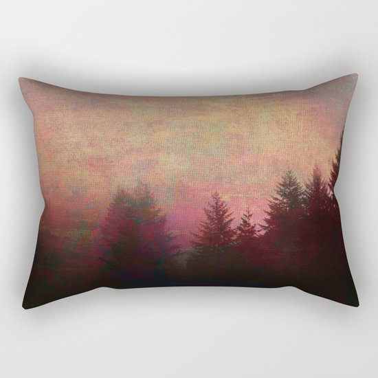 Repose, Abstract Landscape Trees Sky Rectangular Pillow
