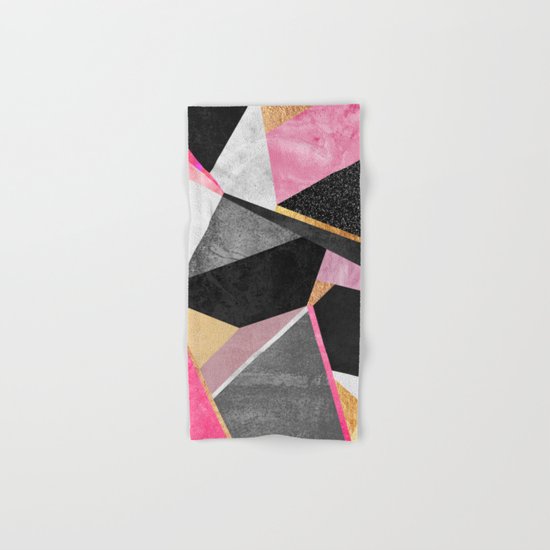 Geometry / Pink Hand & Bath Towel