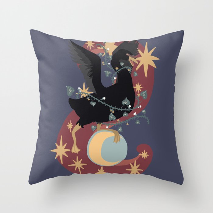 Moon Swan Throw Pillow