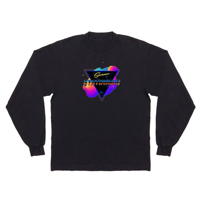 Neon synthwave horizon #1 Long Sleeve T Shirt