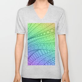Abstract rainbow V Neck T Shirt