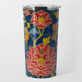 Chinese Embroidery of Peonies Travel Mug