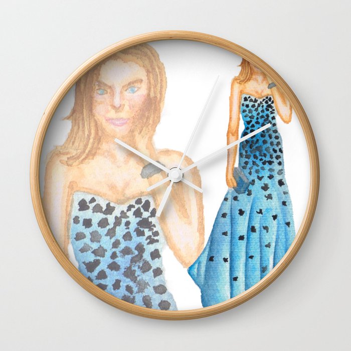 Karlie in Strapless Blue Mermaid Gown Wall Clock
