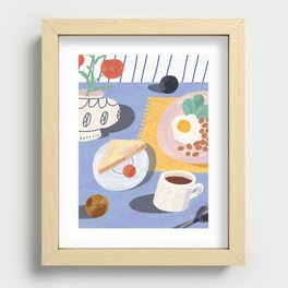 coffee and fried eggs Recessed Framed Print