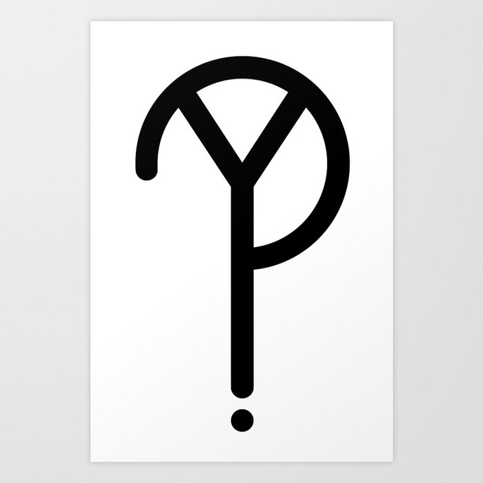Black Y? Symbol Art Print