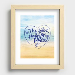 The Beach is my Happy Place Recessed Framed Print