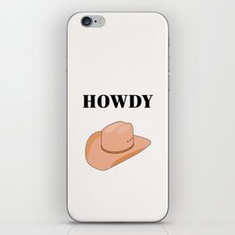 Howdy - Cowboy Hat Neutral Beige iPhone Skin