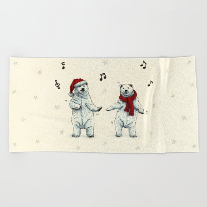 The Polar Bears Wish You A Merry Christmas Beach Towel By The Polar Bears Wish You A Merry Christmas Beach Towel