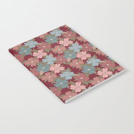 deep red and pink floral dogwood symbolize rebirth and hope Notebook