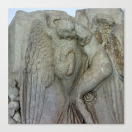 Leda And The Swan Sebastion Relief Classical Art Canvas Print
