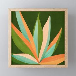 Colorful Agave Painted Cactus Illustration Framed Mini Art Print