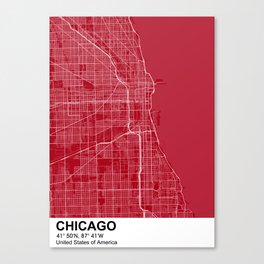 chicago city map color Canvas Print