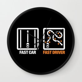 Fast Car - Fast Driver v3 HQvector Wall Clock