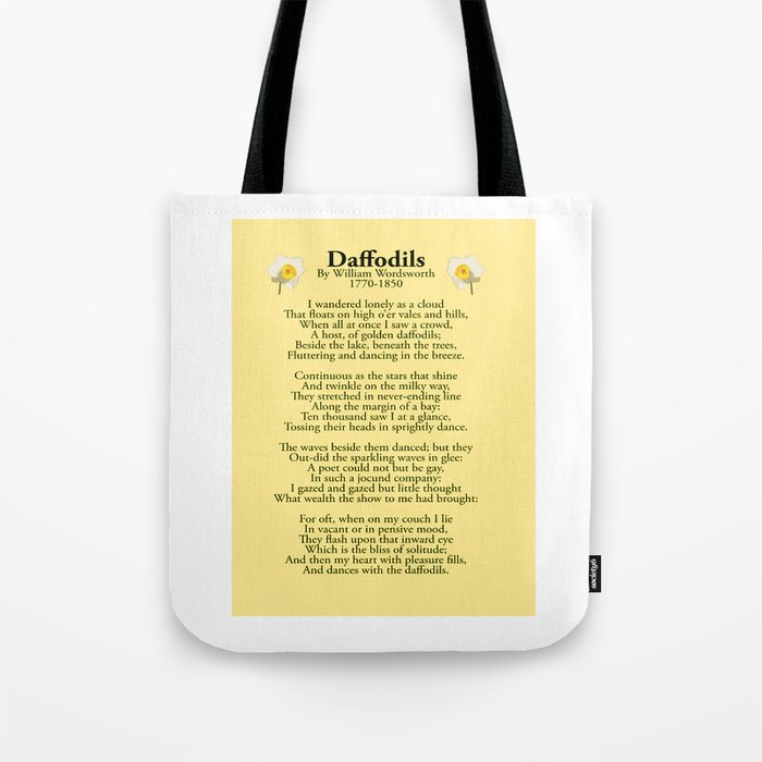 Daffodils. By William Wordsworth 1770-1850. Tote Bag
