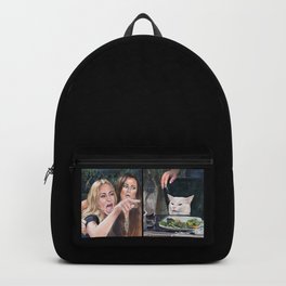 Woman Yelling at Cat Meme-3 Backpack | Woman, Yelling, Confused, Funny, Smudge, Cat, Salad, Woman Yelling At Cat, Lady Yelling At Cat, Meme 