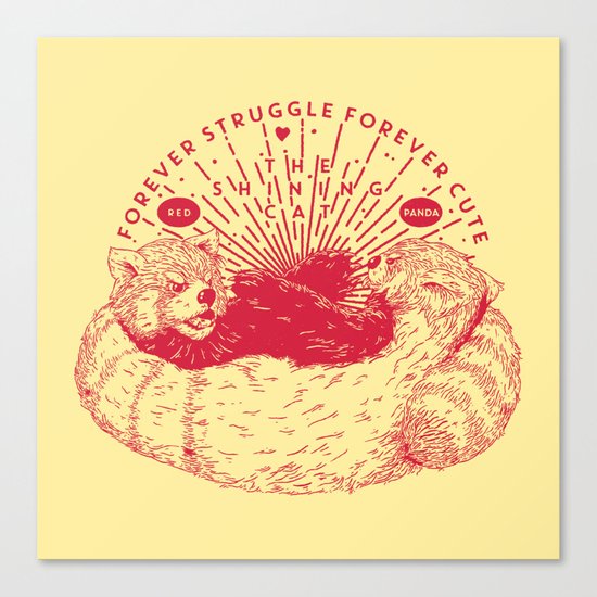 Red Panda Struggle Canvas Print