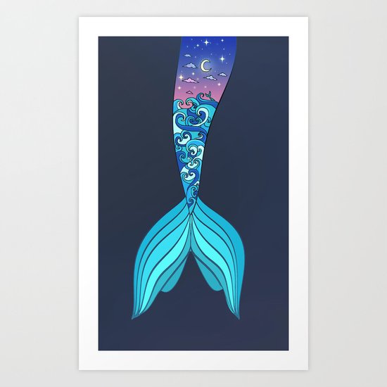 mermaid tail *ocean* Art Print