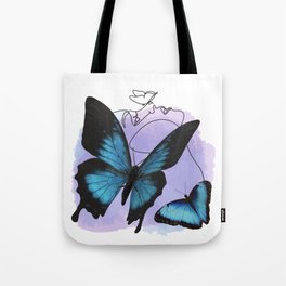Blue butterfly Tote Bag