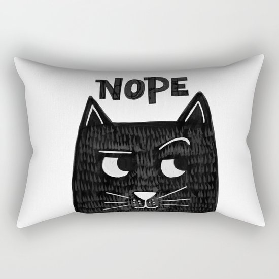 nope kitty Rectangular Pillow