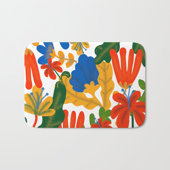 Tropical Flower Pattern II Bath Mat