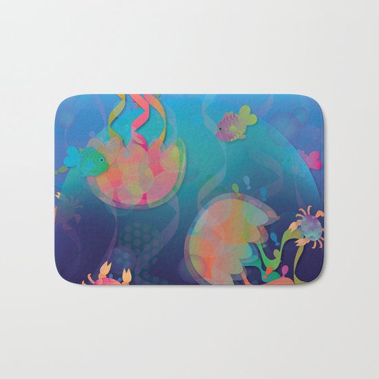 Neon Underwater Party Bath Mat