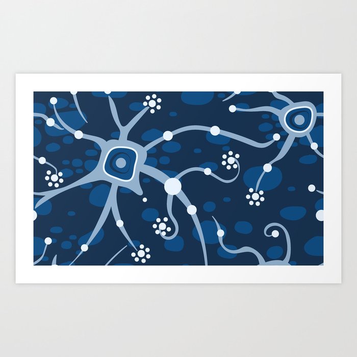 Neural Network Classic Blue Art Print