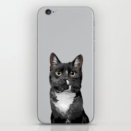 Tuxedo Cat Portrait iPhone Skin