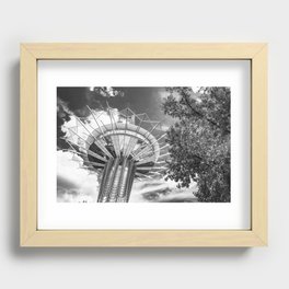 Tower Of Prayer At Oral Roberts - Black and White Recessed Framed Print