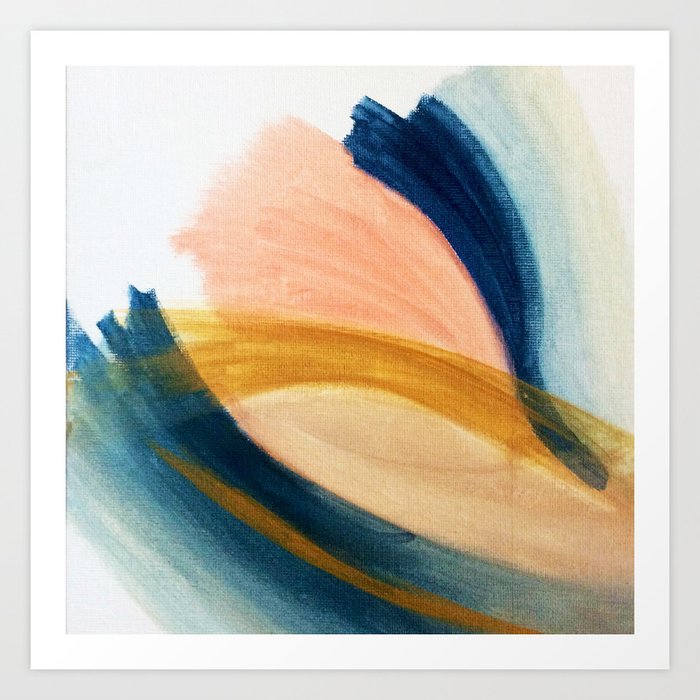 Slow As The Mississippi Acrylic Abstract With Pink Blue And
