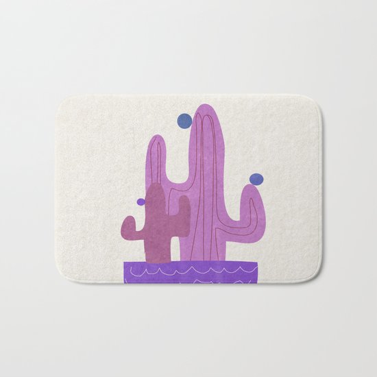 Purple Cactus Bath Mat