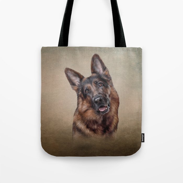 Drawing German Shepherd Dog Tote Bag